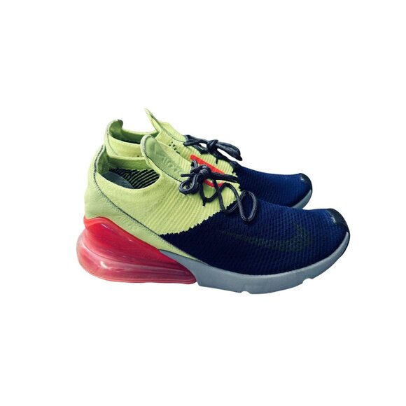 Nike Air Max 270 Flyknit Sneakers Mens  US 10  Lime/Blue/Red. - Picture 1 of 9
